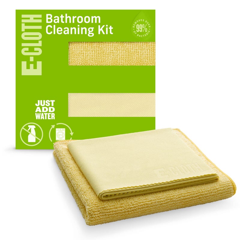 E-Cloth Bathroom Cleaning Kit, Premium Microfiber Cleaning Cloth, Ideal Bathroom, Shower and Bathtub Cleaner, Washable and Reusable, 100 Wash Guarantee - Image 1